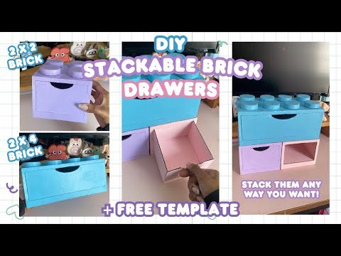 DIY Stackable Brick Drawers! ✂️ |+Free Template| Fun DIY Ideas