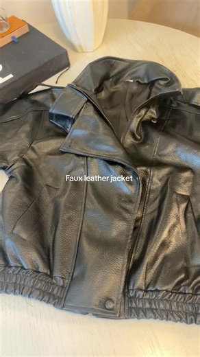 Faux viral leather jacket size L #jacket #viral #tiktokmademebuylt #fauxleather #zara
