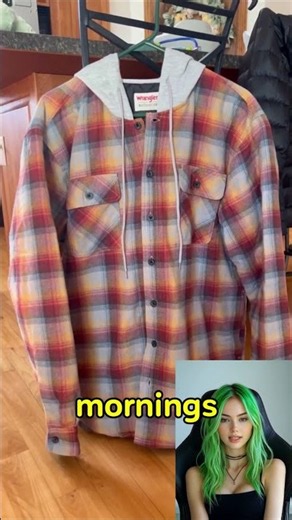 Wrangler Flannel Shirt Jacket 🧥🔥 Quilted Hooded Warm Layer for Men