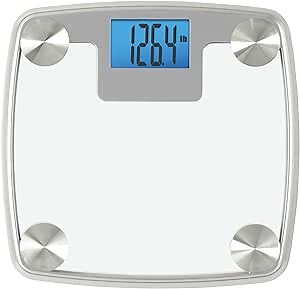 InstaTrack Digital Bathroom Scale, Scales for Body Weight, Auto Recognition, Measures Weight up to 440 lbs, Batteries Included, Silver