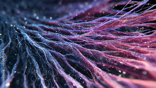 Ultra HD Abstract neural network background with glowing blue and purple lines, sparkling particles, representing data flow, technology, and complex connections video