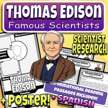 Thomas Edison Biography Famous Scientist Reading Comprehension Informational
