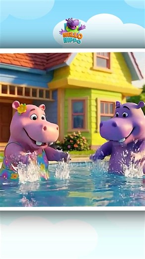 Let's Go Swimming with Hippo & Hippie! #shorts #swimmingsong #nurseryrhymes