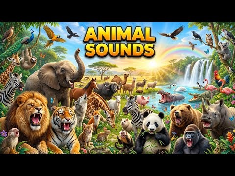 🦁 Real Animal Sounds for Kids | Learn 40+ Animal Sounds | 4K Educational Video 🐘🐄🦒