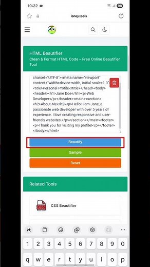 HTML Beautifier Online – Instantly Format & Clean Your Code for Free [2025] - loney.tools