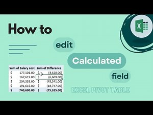 Excel Pivot Table: How to Edit a Calculated Field