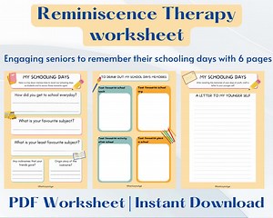 Schooling Days Reminiscence Activity Sheet, Reminiscence Therapy, Dementia, Alzheimers, Activity for Seniors, Art Therapy Worksheet, Therapy - Etsy