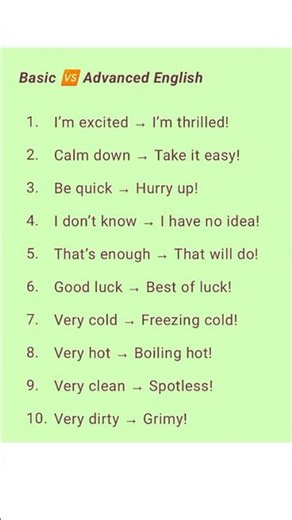 10 Basic English Phrases You Should Upgrade Right Now #learnwithme #masterenglish