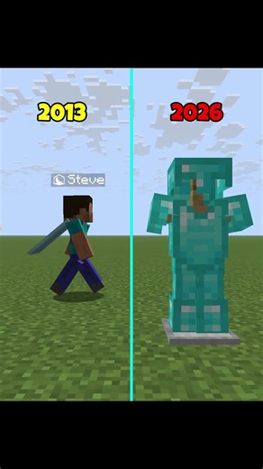 Minecraft 2013 vs 2026 The Nostalgia Hits Different ❤️ #minecraft #shorts