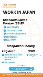 As of 𝗔𝘂𝗴𝘂𝘀𝘁 𝟭𝟵, 𝟮𝟬𝟮𝟱, ang mga sumusunod ay ang mga job openings ng mga employers mula 𝗝𝗔𝗣𝗔𝗡 at 𝗕𝗘𝗟𝗚𝗜𝗨𝗠: 𝗧𝗜𝗧𝗣 (M/F) GMAW WELDER (M) SEMI-AUTOMATIC WELDER (M) FACTORY SHEET METAL WORK (M) CONVENTIONAL LATHE MACHINIST (M) AUTOMOTIVE MECHANIC (M) CNC MACHINIST (M) CHICKEN CHOPPER (M) HOG RAISER (M) ROAD ROLLING WORKER (M) METAL SPRAY PAINTER (M) AUTOMOTIVE SPRAY PAINTER (M) CONSTRUCTION PAINTER (M) VEGETABLE FARMER (M) CARPENTER (F) BUILDING CLEANER (F) VEGETABLE FARMER 
