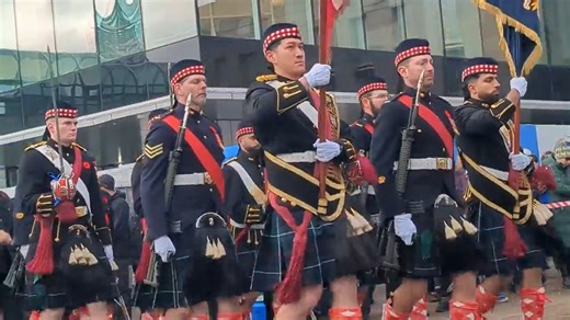 Remembrance Day ceremony in Kitchener promoting 'poppy flag'