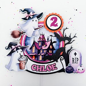 Ghost Halloween Cake Topper Pink Halloween Party Decorations Halloween Ghost Theme Birthday Decor Pink and Orange Halloween Party Decor - Etsy Canada