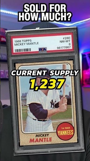 1968 Topps Mickey Mantle Baseball Card #280 graded PSA 8 sold on eBay for how much?!