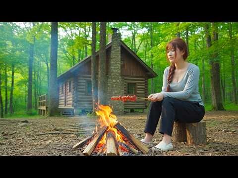 Full Video: Beautiful Girl Lives in the Green Forest & Building Cozy Shelter to Avoid Wild Animals