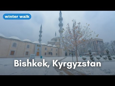 Snowfall in Bishkek, Kyrgyzstan | Bishkek Winter Walk [4K]