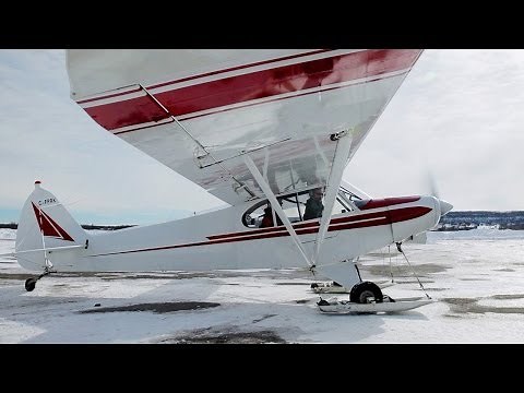 1st time Ski Flying! - Super Cub - Tail Wheel Conversion Training - POV