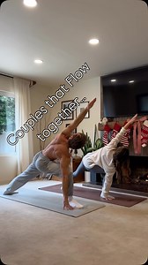 64K views · 1.7K reactions | Did you know that couples that do Yoga together have a 83% chance of being happier and healthier? Ok I made that up. But if you look closely you’ll notice a slipper on the curtain rod.. @alijaneart hides my socks if I leave them out so I hide her shoes where she can’t reach them. Now that’s true love. The Yoga is a plus. #couplesyoga #yoga #yogaforcouples #yogaflow #yogafamily | Josh Kramer Yoga | Facebook