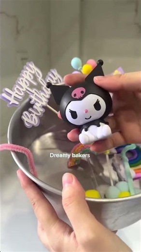 How to Make a Cute Kuromi Rainbow Cake 🌈