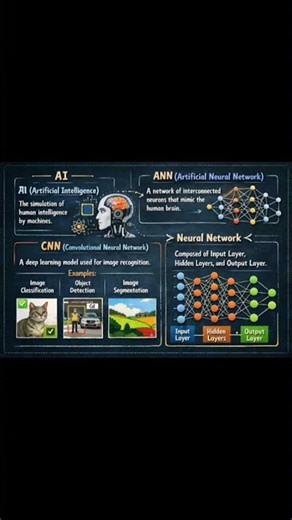 🎯AI vs ANN vs CNN vs Neural Network Explained with Easy Examples |Deep Learning in Hindi#ai#learning