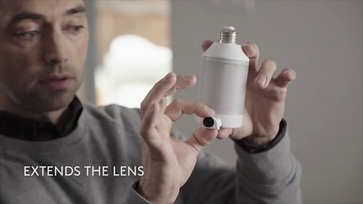 LED電球タイプの監視カメラ「LightCam」--配線不要でソケットにねじ込むだけ