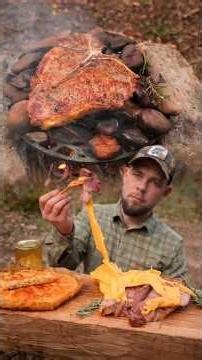 Steak Cooked on Hot Stones in the Forest! 🥩🔥🌲