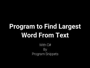 Program to find Longest Word from text with c#