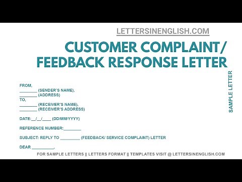 Reply to Complaint Letter Format – Customer Complaint Response Letter | Letters in English