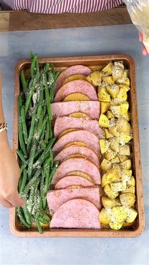 Easy ham sheet pan dinner. | Ryan R Experiments