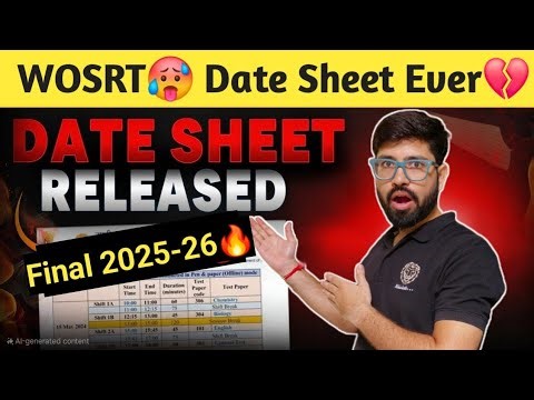 CBSE Final Date sheet Released || CBSE Latest News 2025-26 🔥