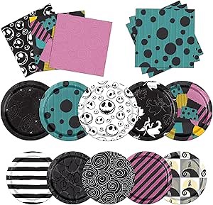 Nightmare Party Decorations Tableware,Halloween Nightmare Party Plates and Napkins Supplies for Halloween Nightmare Birthday Party Supplies, 9inch,7inch,6.5inch