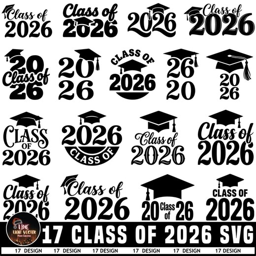 Class of 2026 Svg Bundle, Graduation Cap Svg, Graduate 2026 Cut Files, Senior 2026 Svg Png, Graduation Silhouette Cricut Files - Etsy
