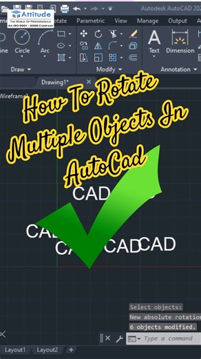 How To Rotate Multiple Objects In AutoCad #trending
