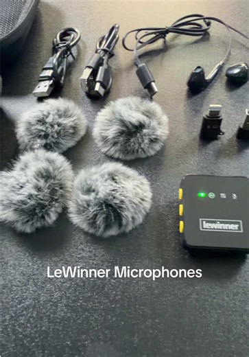 Wireless Mini Microphones with 12-Hour Battery & Noise Canceling