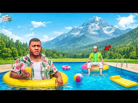 Franklin & Chithappu Build Biggest Swimming Pool with Grandpa in Gta 5