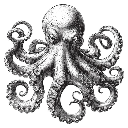18 Octopus Clipart, Octopus Ink, Black White, Printable Watercolor Clipart, High Quality JPG/PNG, Digital Download, Paper Craft, Journals - Etsy