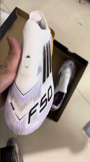Adidas F50 Elite Laceless FG Firm Ground Soccer Cleats - White/Black/Purple/Gold