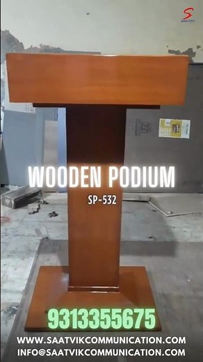 Wooden Podium Stand with Dual Mic Ports, Power Socket & Switch | Lectern Manufacturer #shorts