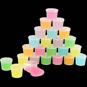 24 Pack Glow in The Dark Slime, Party Favors Slime, Crystal Galaxy Slime kit with Multi Colors - Blue, Pink, Yellow, Green, Orange and Purple Color, Birthday Gifts for Kids Girl and Boys
