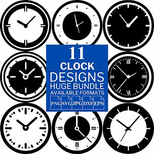 Clock SVG Bundle: Vector Cut Files for Cricut & Silhouette - Etsy Canada