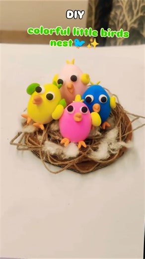 DIY Colorful little birds nest 🐦🕊️