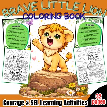 Brave Little Lion Coloring Book - Courage & SEL Activities | Social Emotional