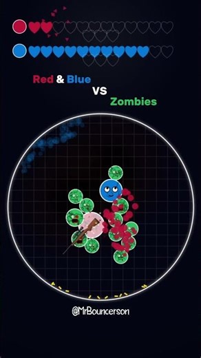 Bouncing Ball Arena - Red and Blue VS ZOMBIES