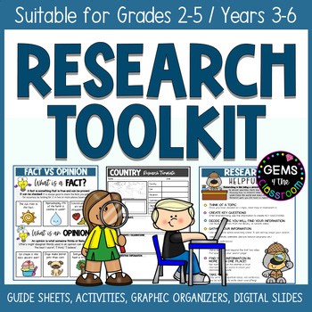 Research Skills Resource Pack - Graphic Organizers & Tools for Grades 2–5