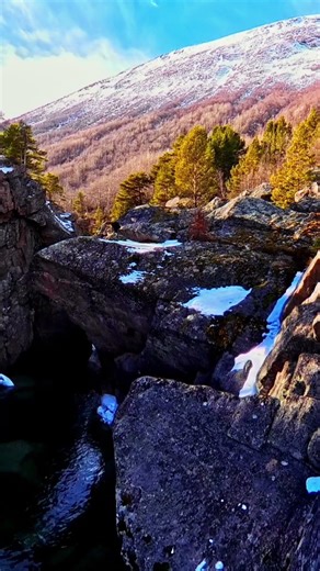Epic Norwegian Canyon in Early Spring ❄️ Crystal Water & Rocky Cliffs 4K #norway #nature #travel