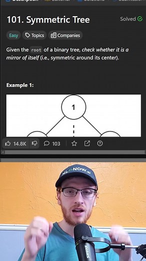 Symmetric Binary Tree Question Explained | Leetcode 101