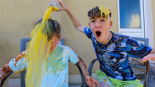 Eat it or wear it challenge makes brother laugh wildly