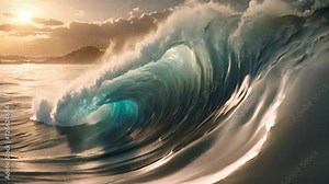 Feast your eyes on the mesmerizing fluid dynamics of a virtual tidal wave rendered with impeccable detail. Abstract motion background Stock Video