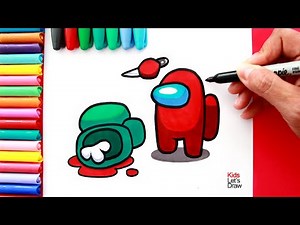 How to draw AMONG US Imposter and Dead Body Crewmate
