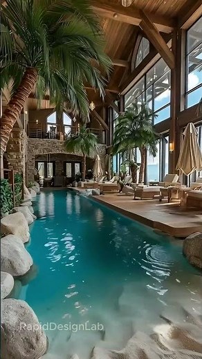 Stunning Indoor Beach Pool Creation 🌊🌴