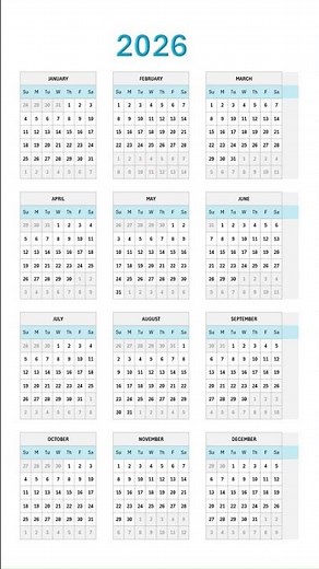 2026 Annual Calendar
